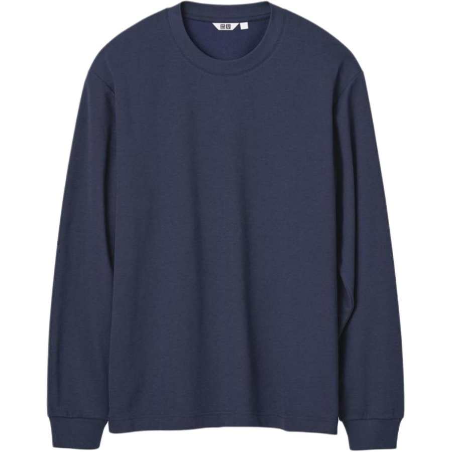 UNIQLO T Shirts Unisex Dark Blue Crew Neck