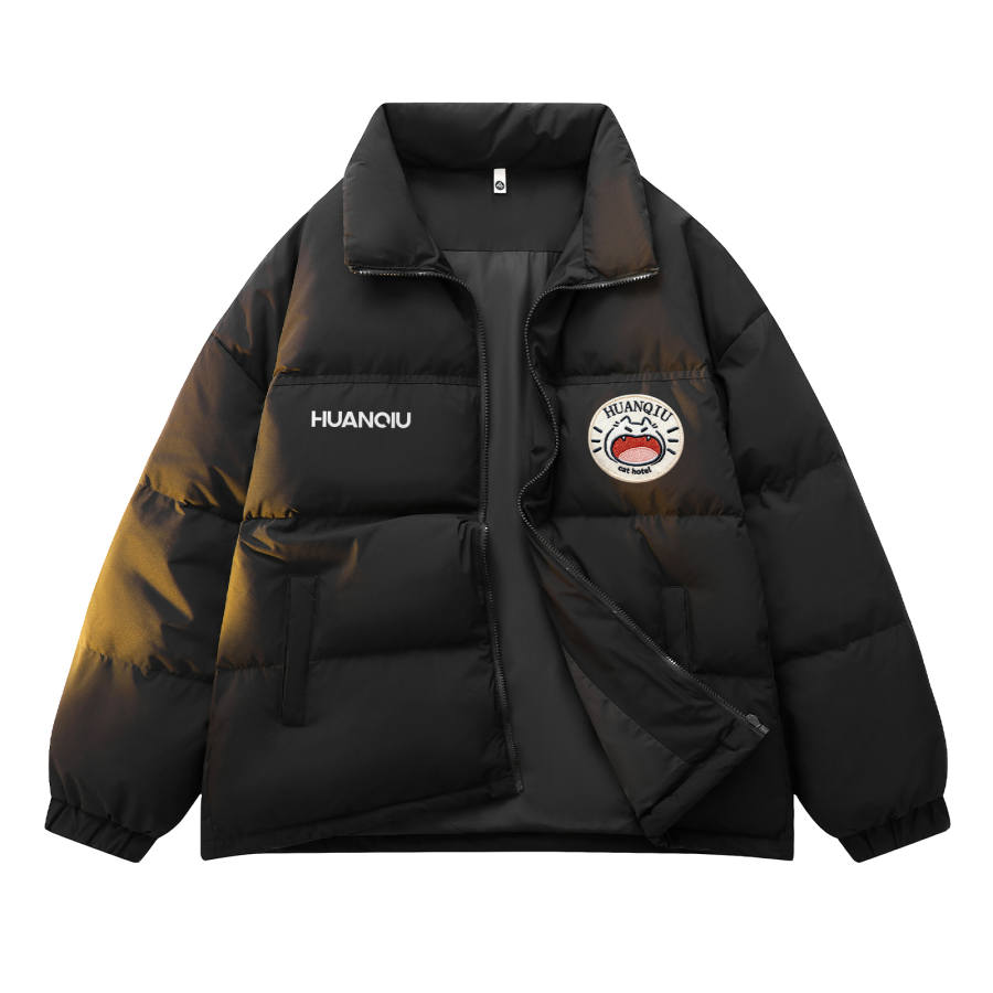 HUANQIU Down Jackets Unisex Stand Collar Thickened Puffer Jacket