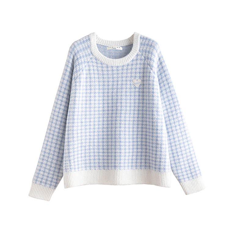 Tonlion Knitwear Women's Blue Tone Crew Neck Moderate Base Layer