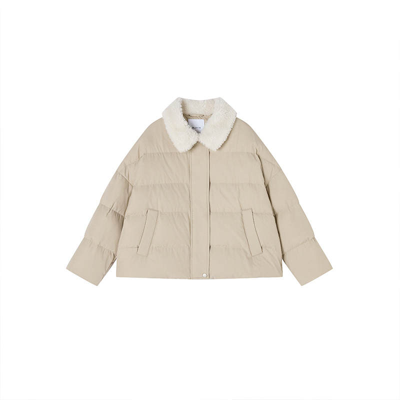 XIANGYING Down Jackets Women's Khaki Lightweight Puffer Jacket