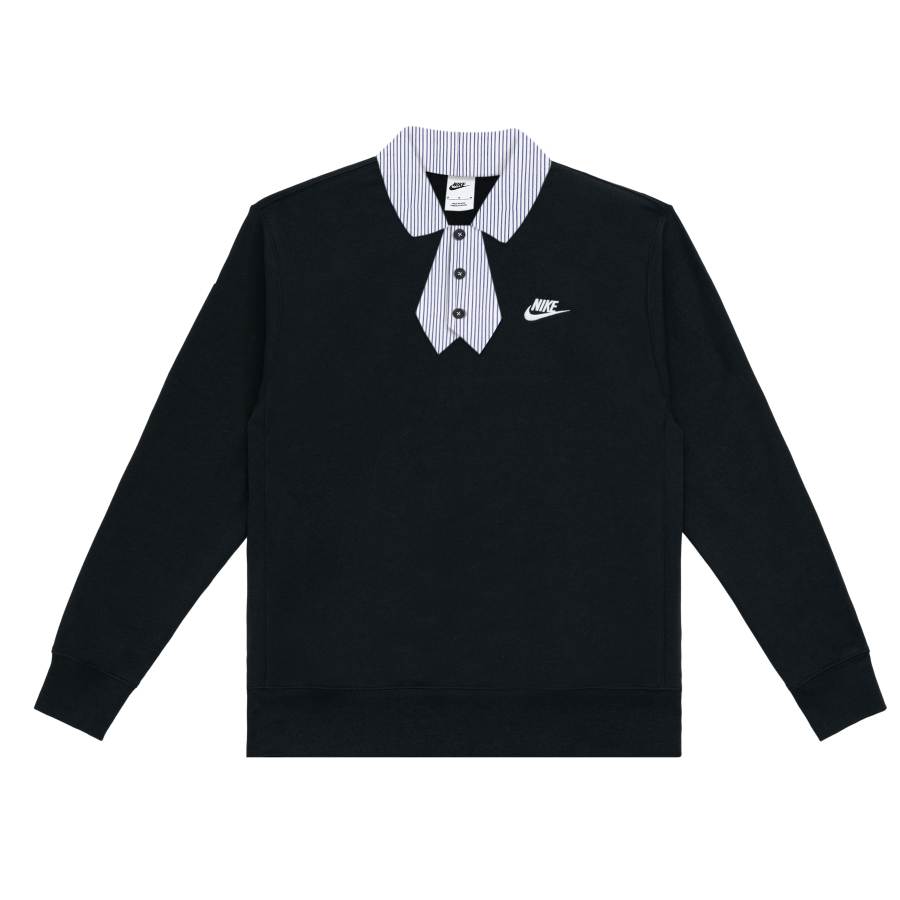 Nike Nike Sportswear Club Casual Fleece Lined Neckline Shawl Style Long Sleeved Polo Shirt Unisex