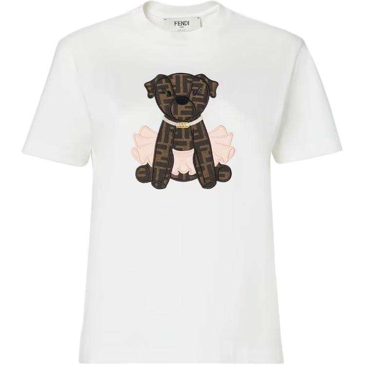 Fendi Itina dog-appliqué T-shirt