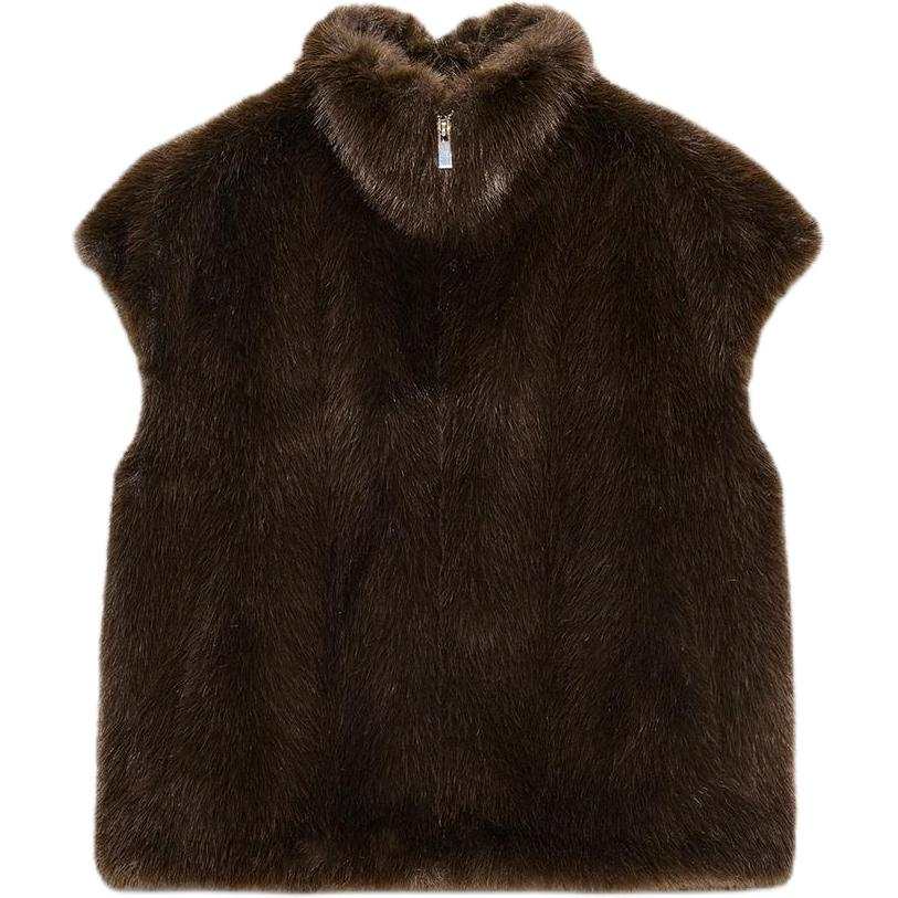 ZARA ZW Vests Women's Brown Lapel Moderate Other