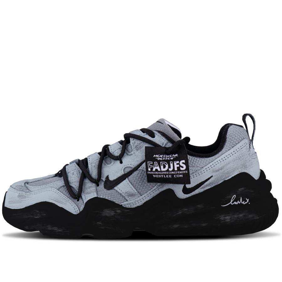 Nike Nike Tech Hera Cushioning Abrasion Resistant Breathable Support Low top Casual Shoes Unisex Gray Black