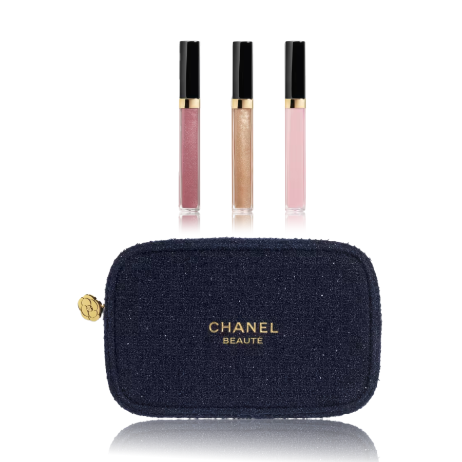 CHANEL Coco Gloss Lip Glosses & Lipsticks Set Three Piece Set+Makeup Bag Easy to blend 5.5g*3 Cosmetics