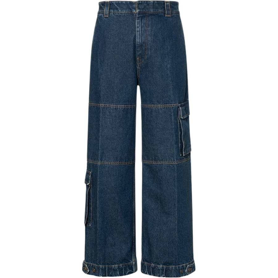 GUCCI Contrast Stitched Wide Leg Jeans