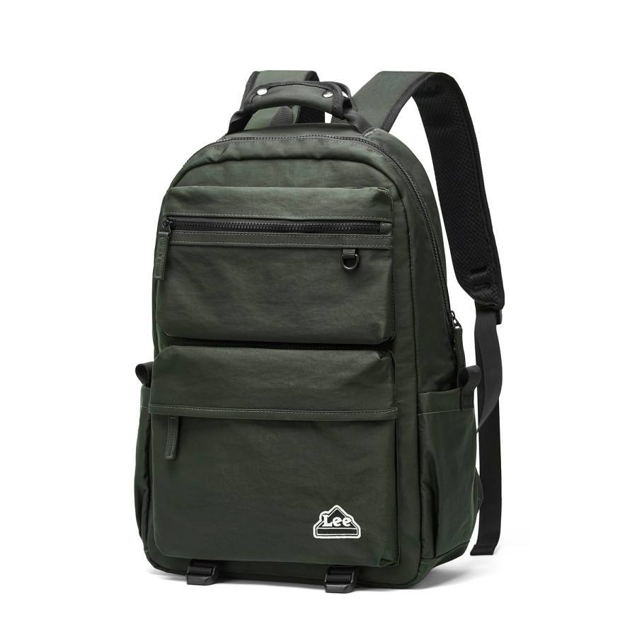Lee Lee Fabric Backpack Unisex Asphalt Gray, Moss Green