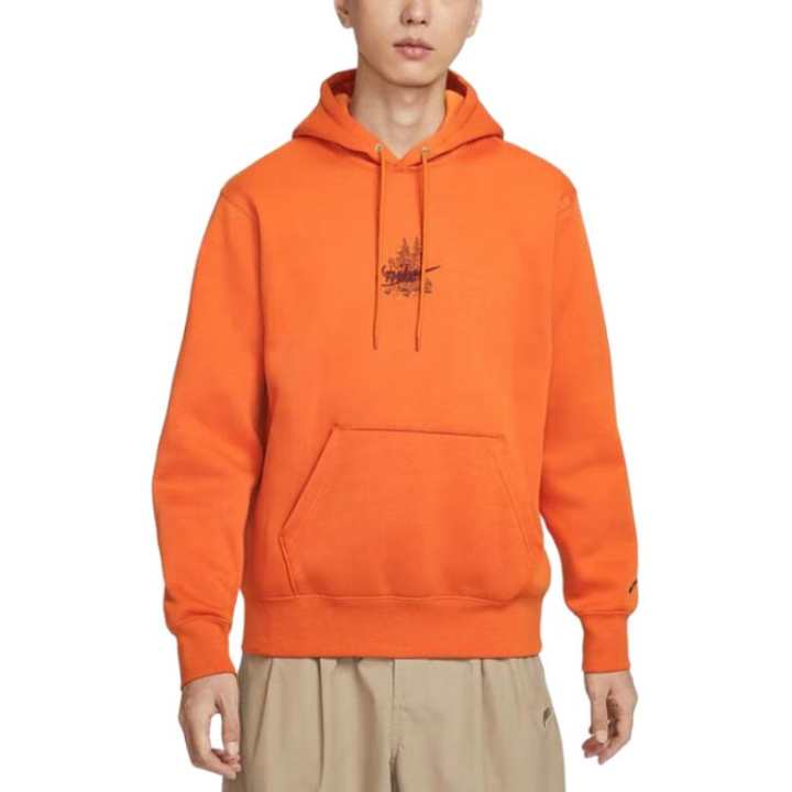 Nike Nike Sweatshirts Men's Orange Red Hooded Moderate
