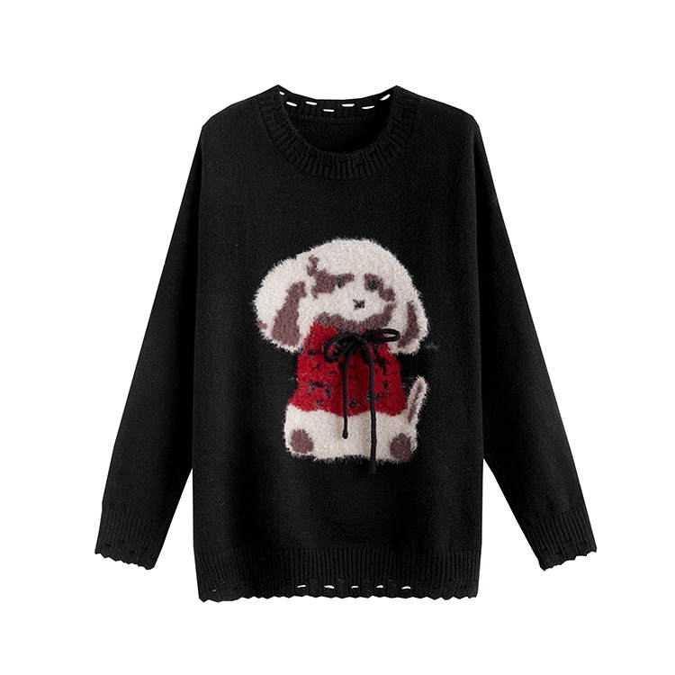 Tonlion Knitwear Women's Black Tone Crew Neck Moderate Base Layer