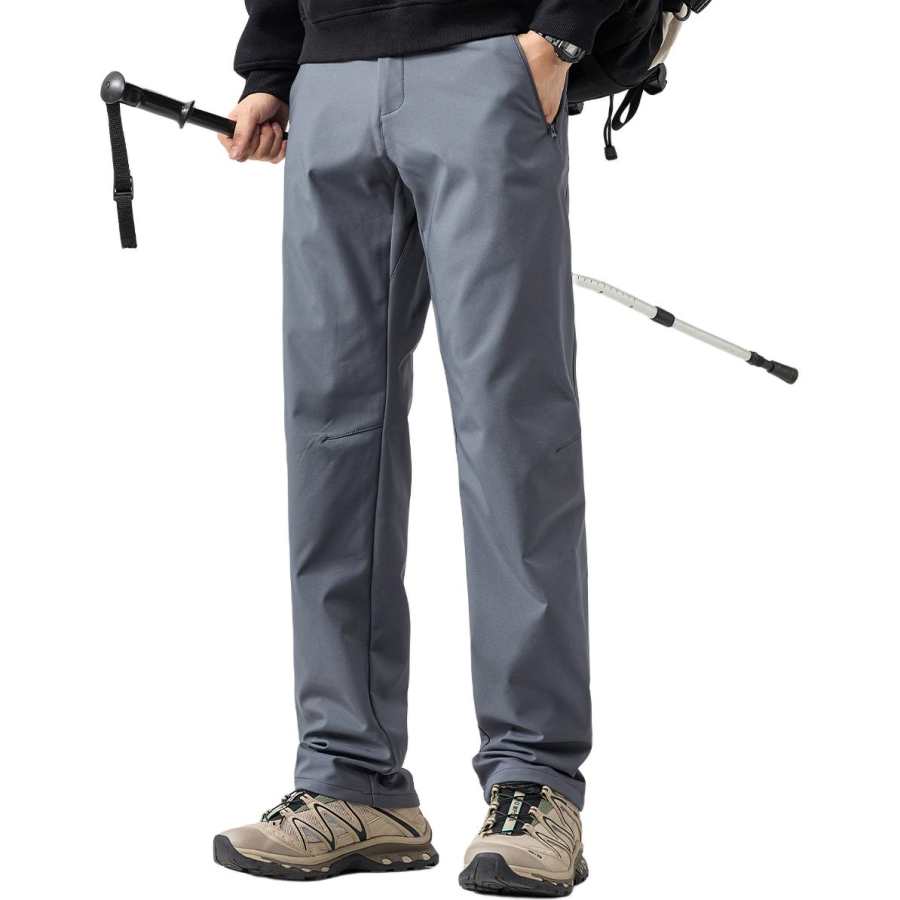Hodo Casual Pants Men's Thickened And Fleece Lined Straight Fit Pants