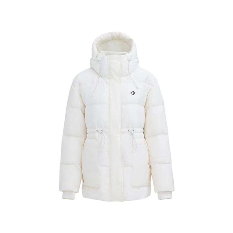 Converse Converse Down Jackets Women's White Hooded Moderate