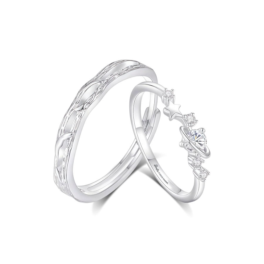Barbie 999 Fine Silver Synthetic Cubic Zirconia Alloy Rings Unisex