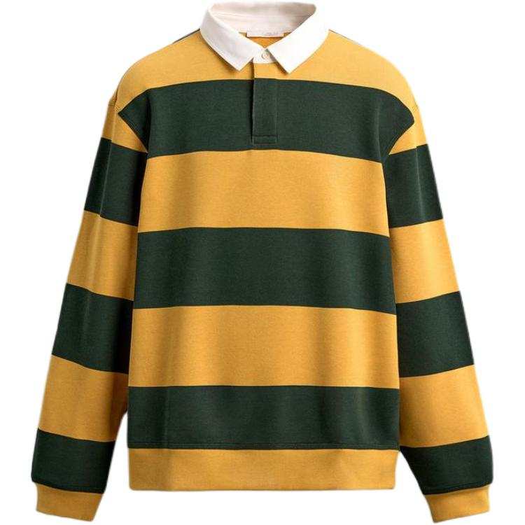ZARA Sweatshirts Men's Green Stripes Lapel Moderate