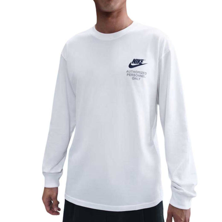 Nike Nike Max90 T Shirts Men's White/Midnight Marine Blue Crew Neck Moderate