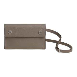HERMES Hermèsnap Silver Tone Buckle Epsom Calfskin Crossbody Bags 19 Women's Mocha