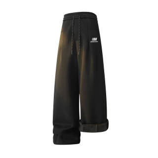HUANQIU Casual Pants Unisex Thickened And Fleece Lined Sweatpants