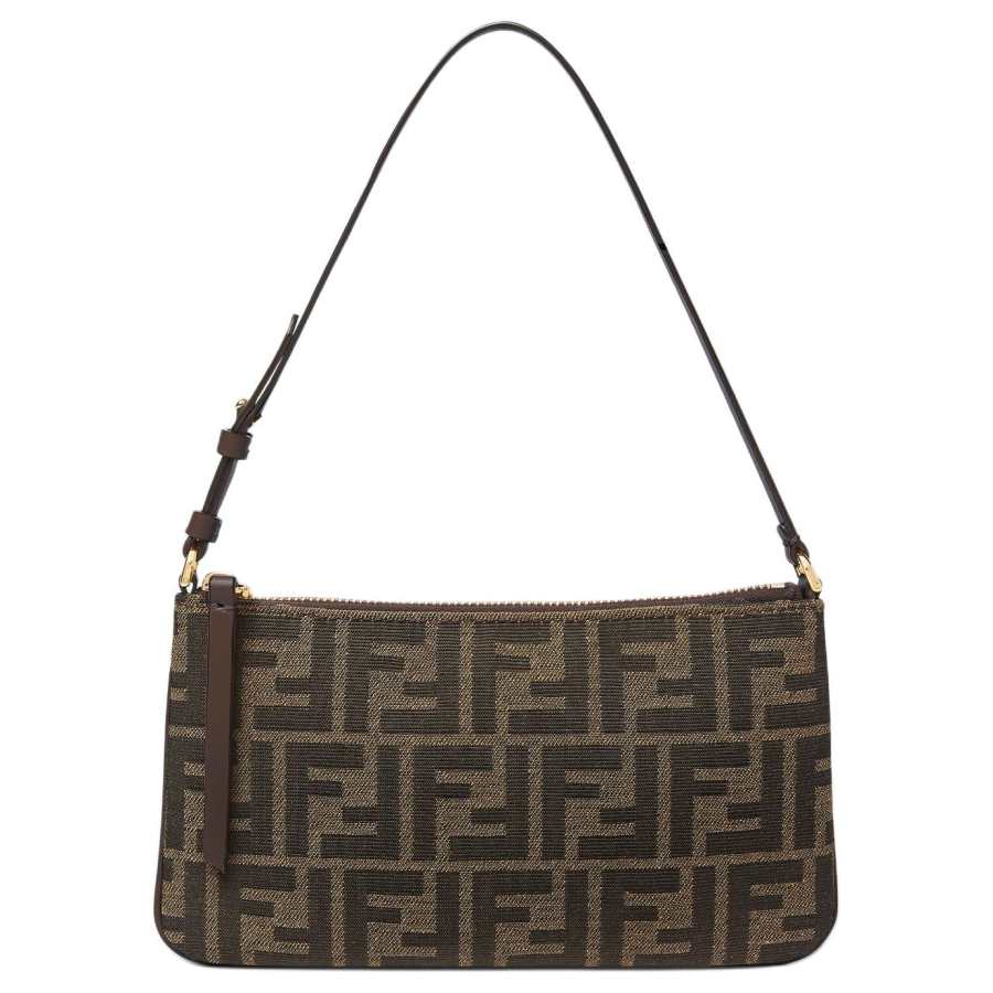 FENDI Baguette Fabric Clutch Women's Tobacco Brown