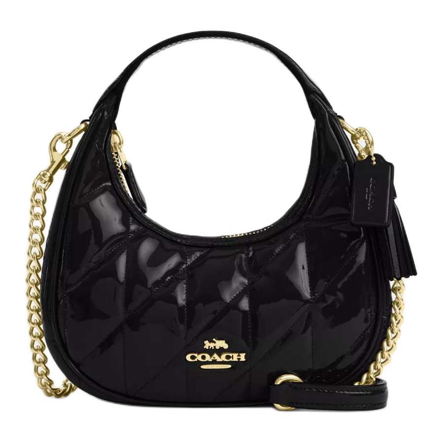 COACH CARMEN Cow Leather One Shoulder Handbag Small Women's Black