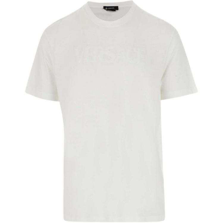 VERSACE T Shirts Men's White Crew Neck Straight Fit