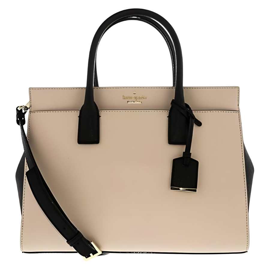 Kate Spade Cameron Leather Handbag Women's Ivory/Black