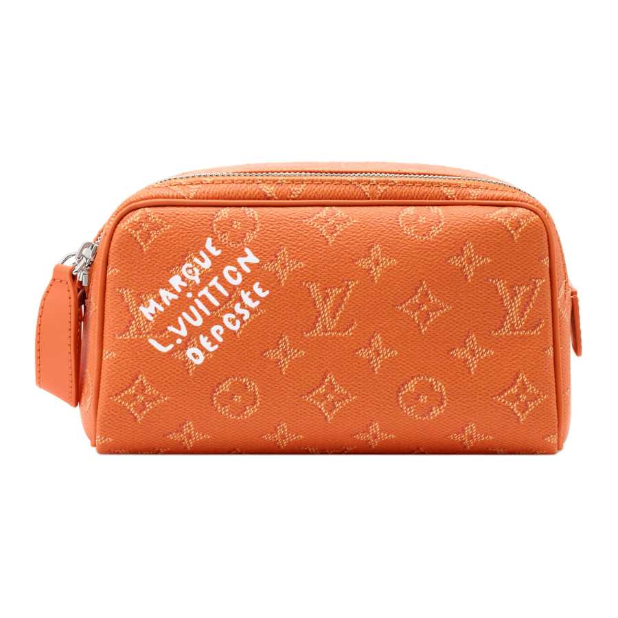 LOUIS VUITTON Dopp Kit Coated Canvas Toiletry Bag Toiletry Bag Mini Men's Caramel