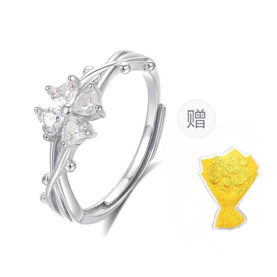 Barbie 999 Silver Alloy With Zircon Rings Women's