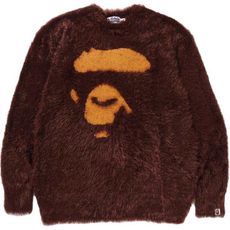 A BATHING APE A Bathing Ape Fuzzy Logo Knitted Sweater