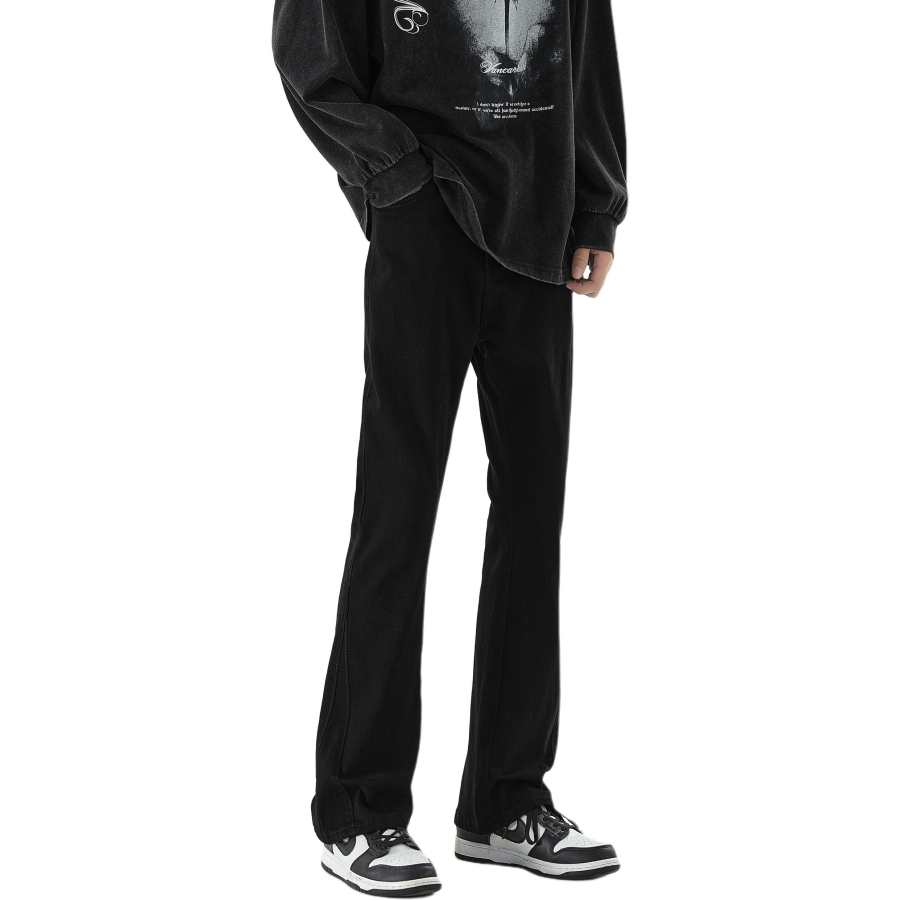 POLAR BEAR POLAR BEAR Washed Stretch Distressed Bootcut Jeans Summer Unisex
