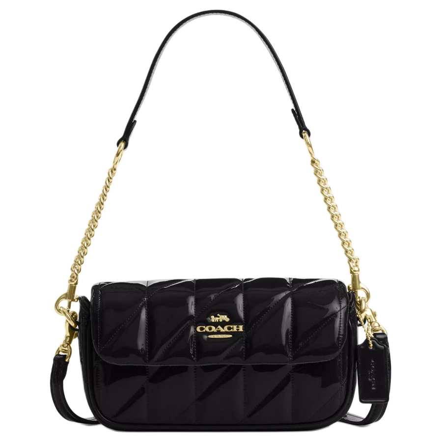 COACH Hailey Patent Leather Crossbody Bag, Shoulder Bag Small Women's Black