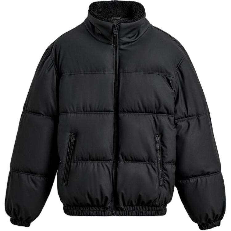 ZARA Puffer Jackets Men's Black Stand Collar Moderate Puffer Jacket