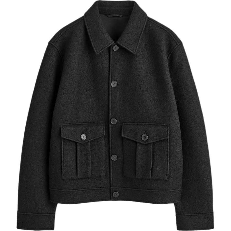 COS COS Jackets Men's Black Lapel Moderate Other
