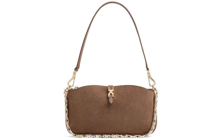 CHARLES&KEITH Synthetic Leather Baguette Bag Underarm Shoulder Bag Small Women's Mocha Brown Mocha