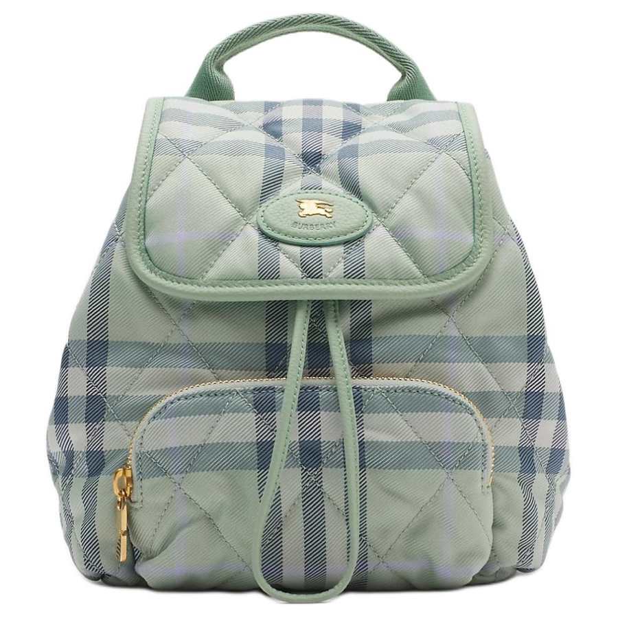 Burberry Horseshoe Polyamide Backpack Mini Women's Meerschaum Green