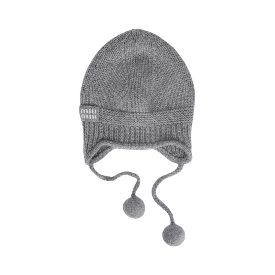 MIU MIU Pompom detailed Ear flap Beanie