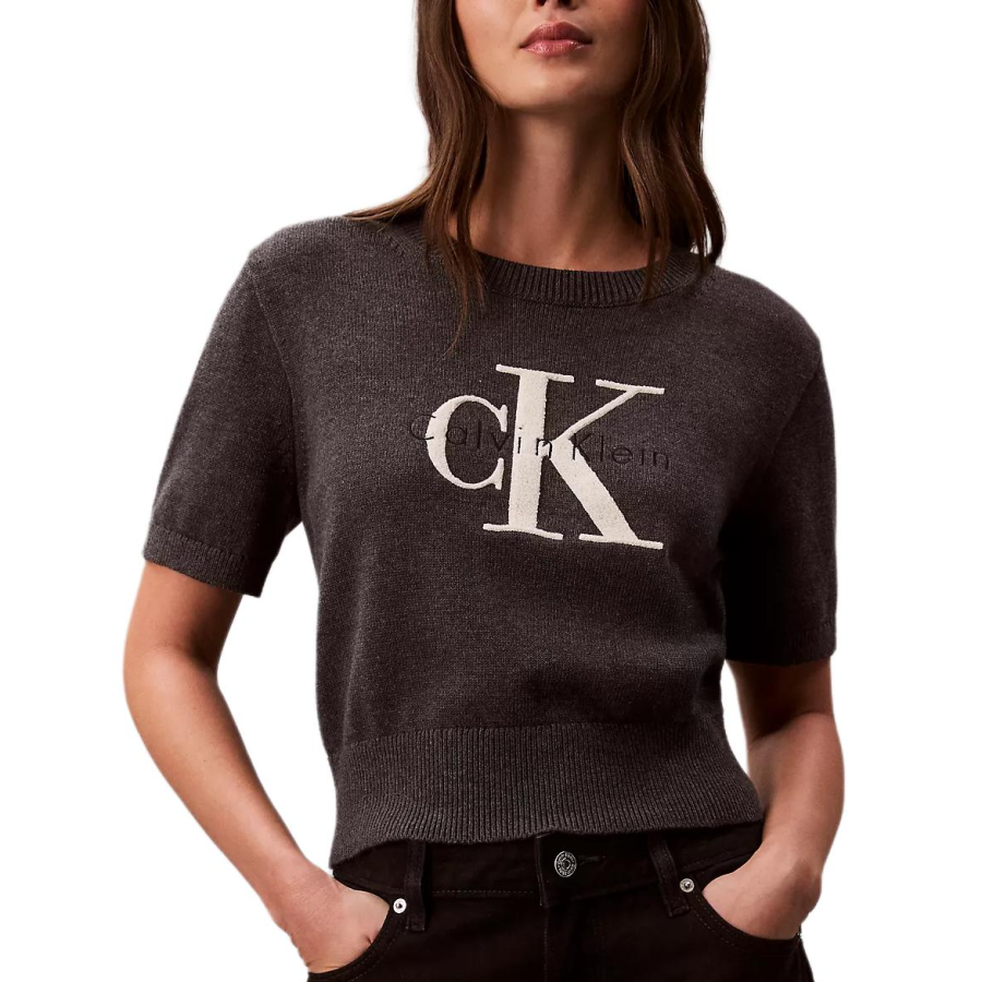 Calvin Klein graphic short-sleeve sweater