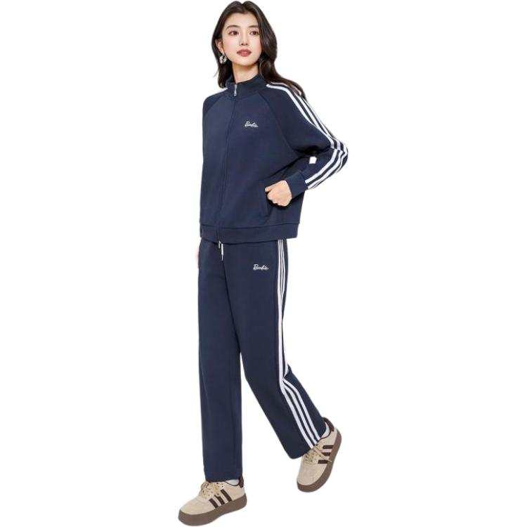 Barbie Fitness Sets Women's Navy Blue Stand Collar Moderate