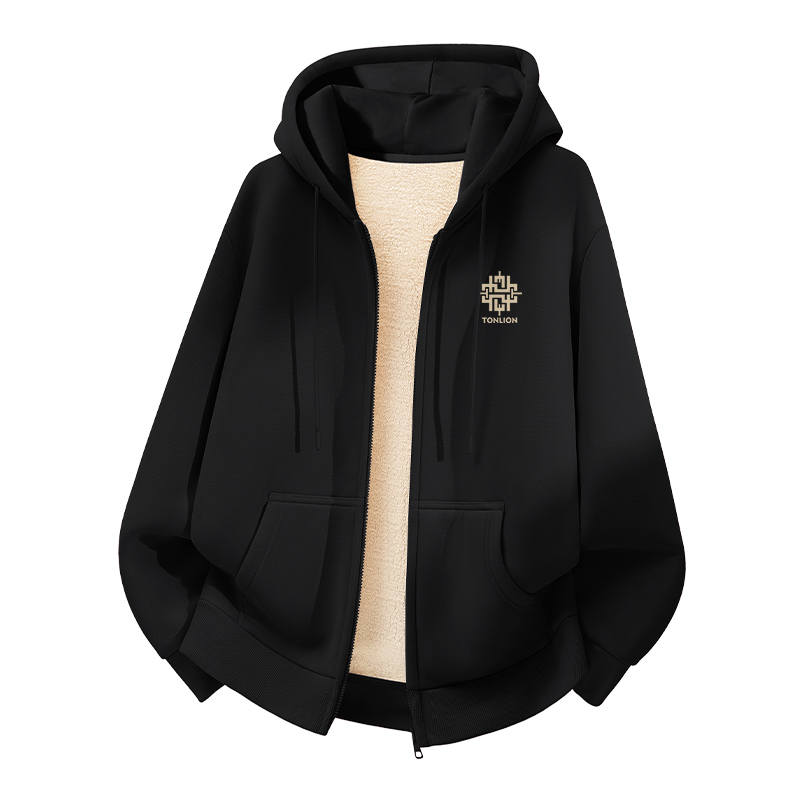 Tonlion Sweatshirts Unisex Hooded Thickened Heavyweight