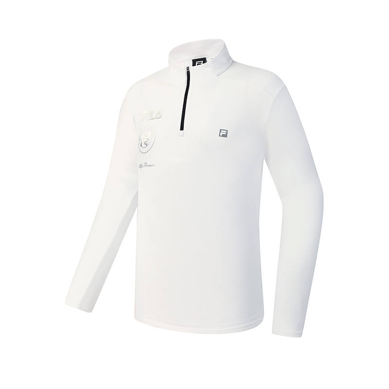 FILA SKI Skiing Fashion Casual Sports Versatile Comfortable Fleece Lined Thermal Knitted Fabric Long Sleeved T Shirt