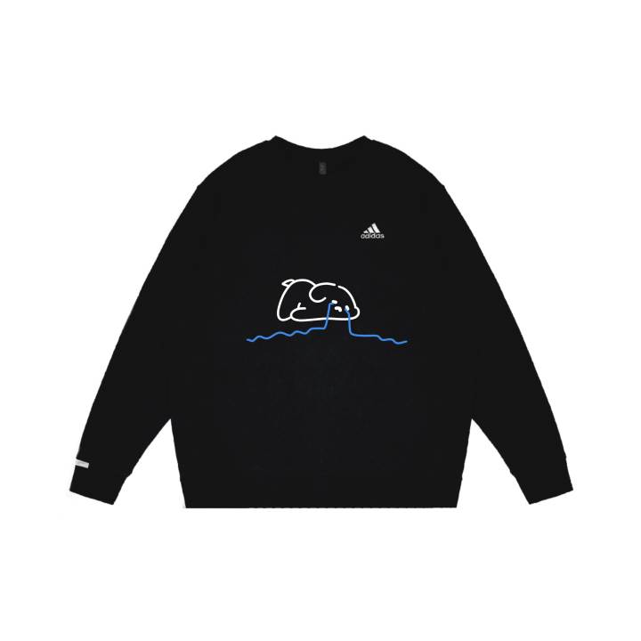 Adidas Adidas LABEL Sweatshirts Unisex Black Crew Neck Thickened Regular