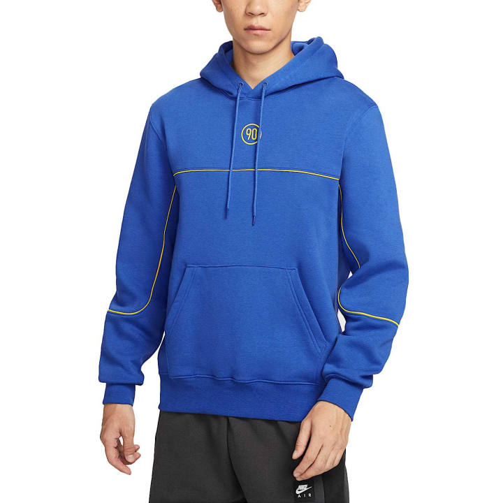 Nike Nike Club Sweatshirts Men's Game Royal Blue/Glow Yellow/Glow Yellow Hooded Moderate Regular
