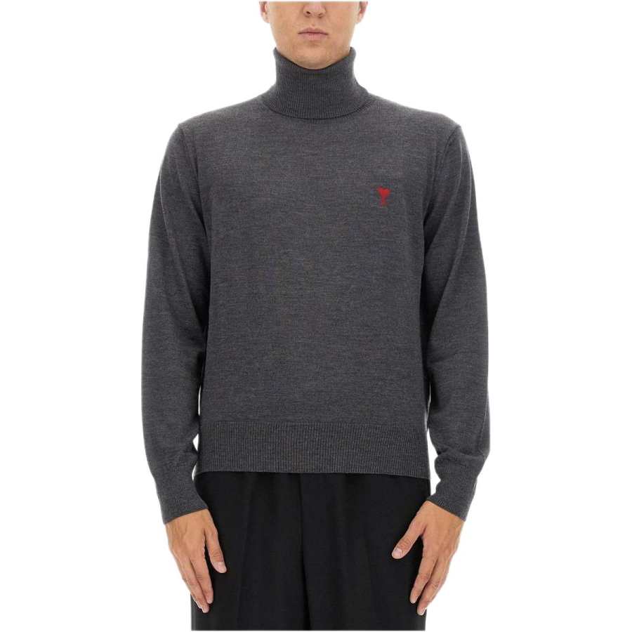 AMIPARIS Ami Paris Logo Embroidered Knitted Jumper