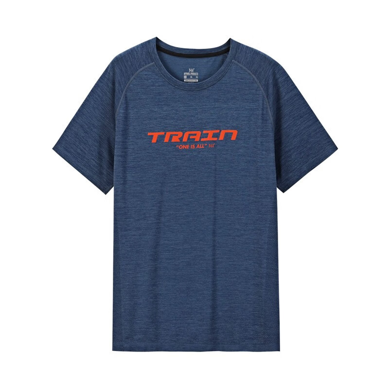 361° T Shirts Men's King's Blue Heather Gray Crew Neck Thin Straight Fit