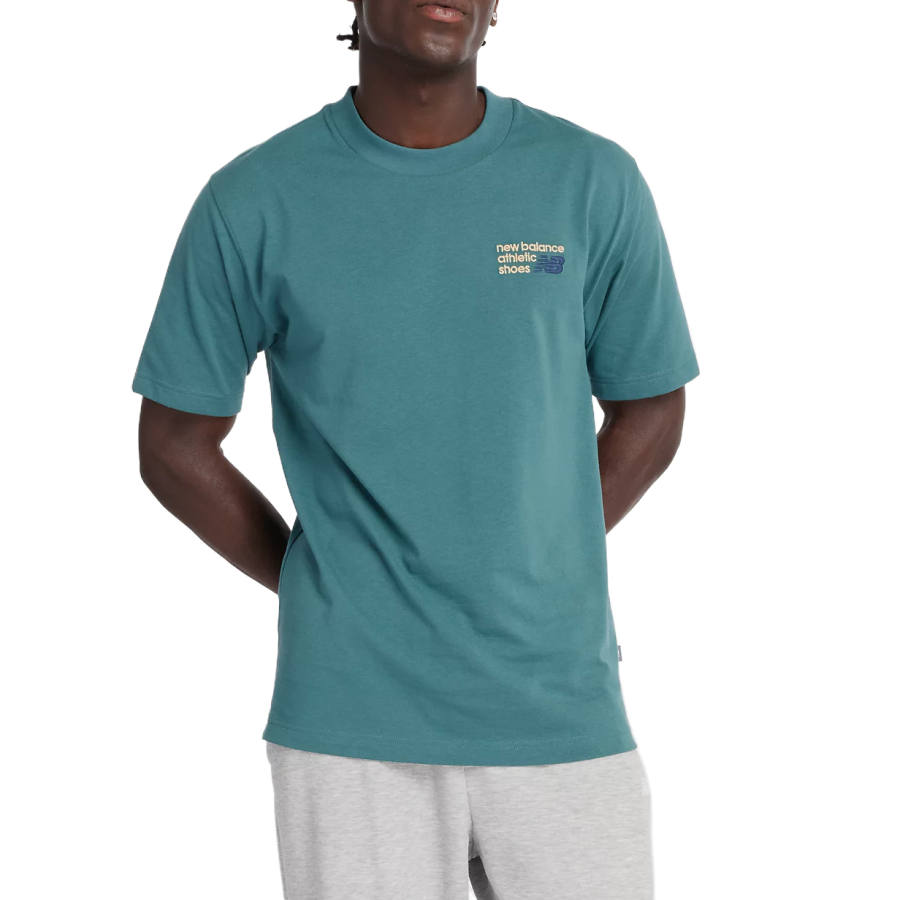 New Balance New Balance T Shirts Men's Spruce Bright Green Crew Neck