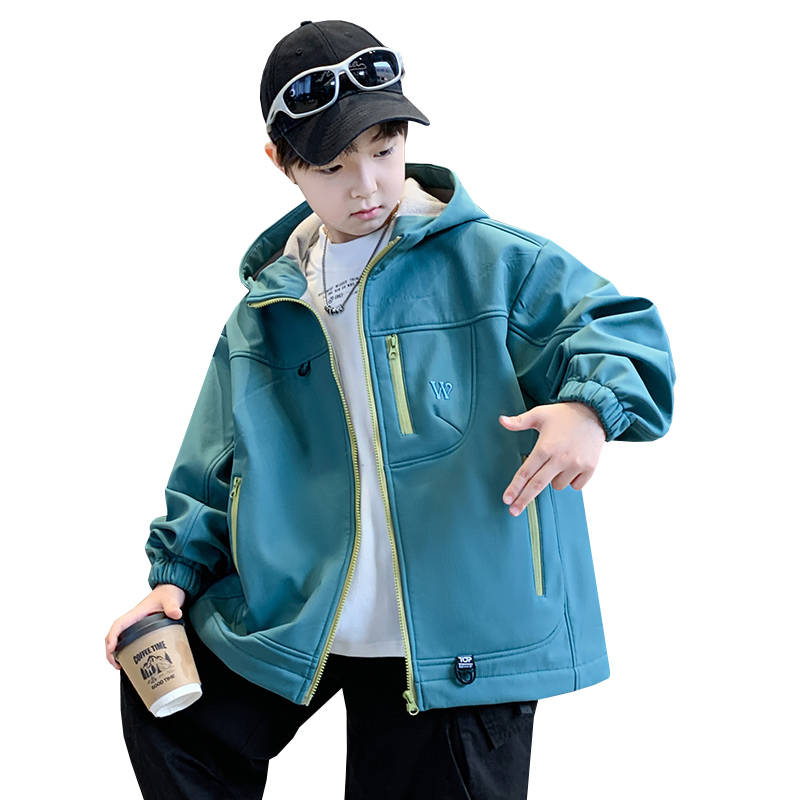 PROTECTCAMEL Outdoor Wear Boys' Fleece Lined Coat Fall Winter Softshell Composite Fleece Middle School Boy Top Thermal