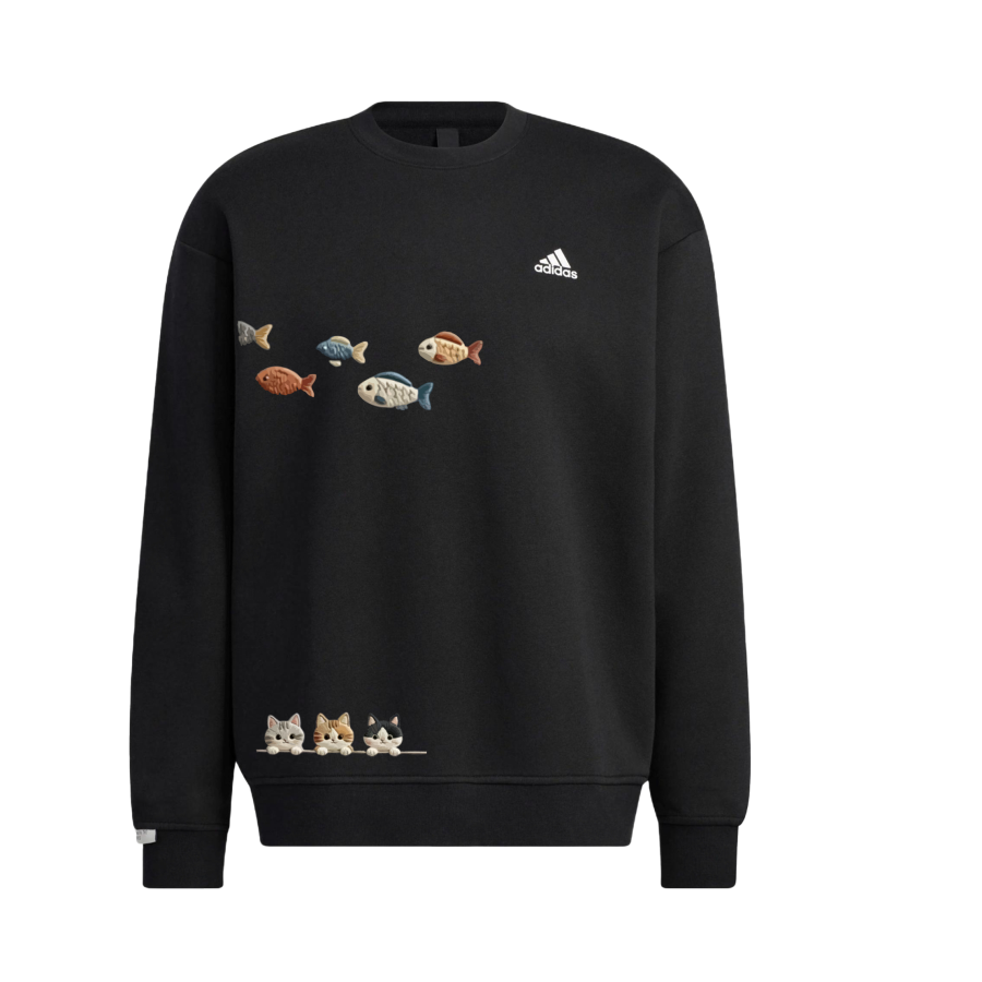 Adidas Adidas LABEL Sweatshirts Unisex Black Crew Neck Moderate Regular