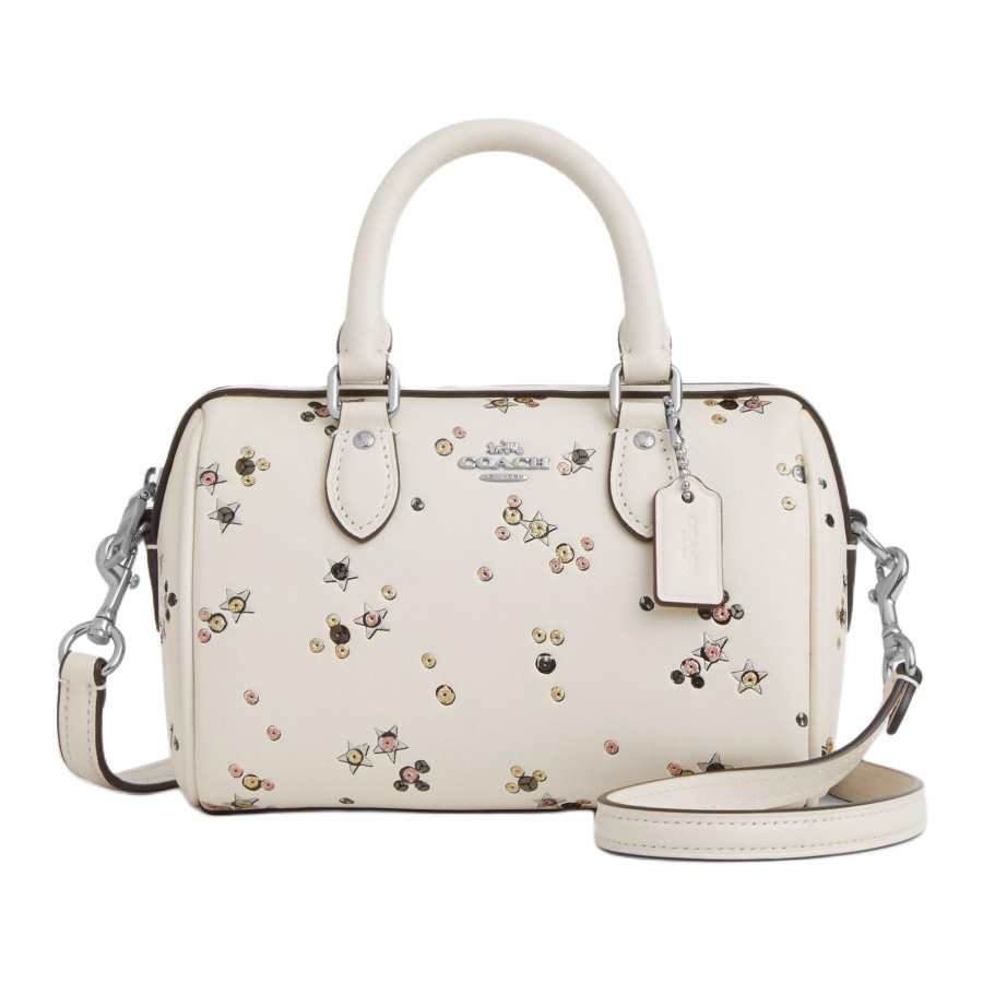COACH Rowan Cow Leather Crossbody Handbag Mini Women's White
