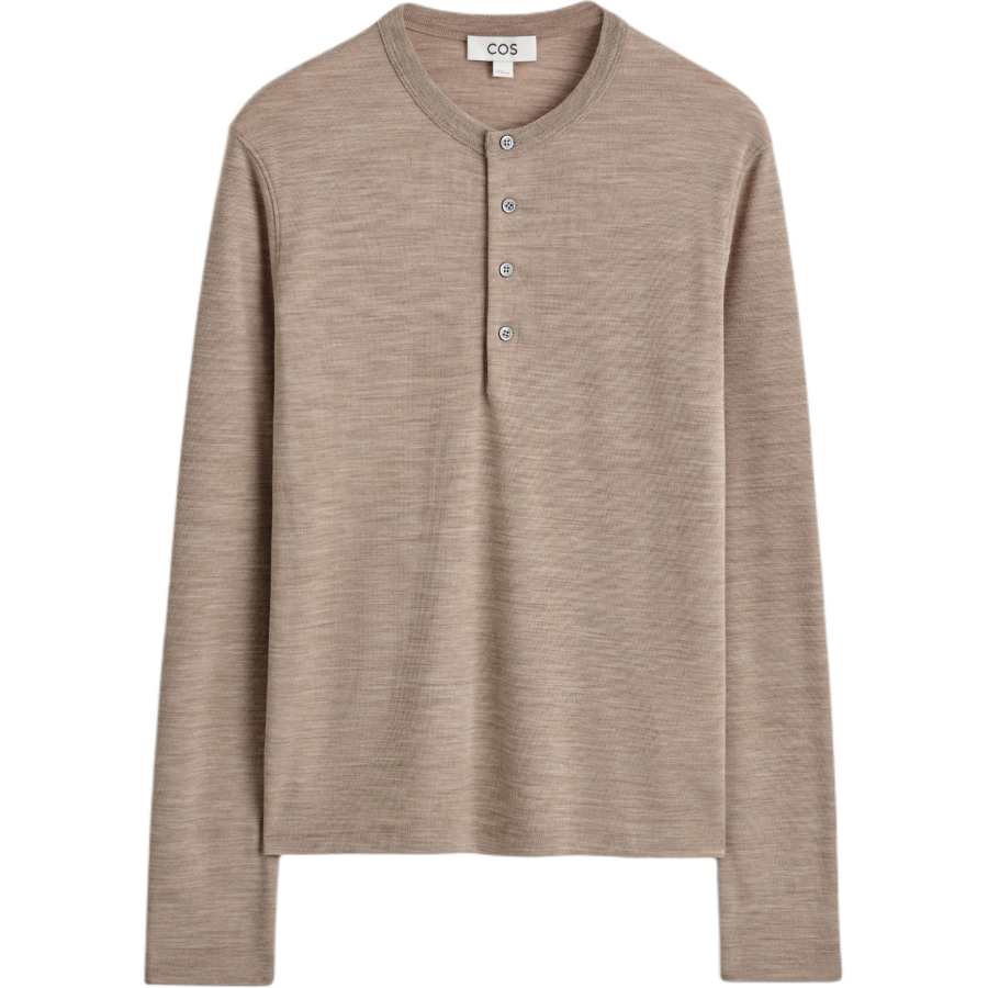 COS COS T Shirts Men's Oat Henry Collar