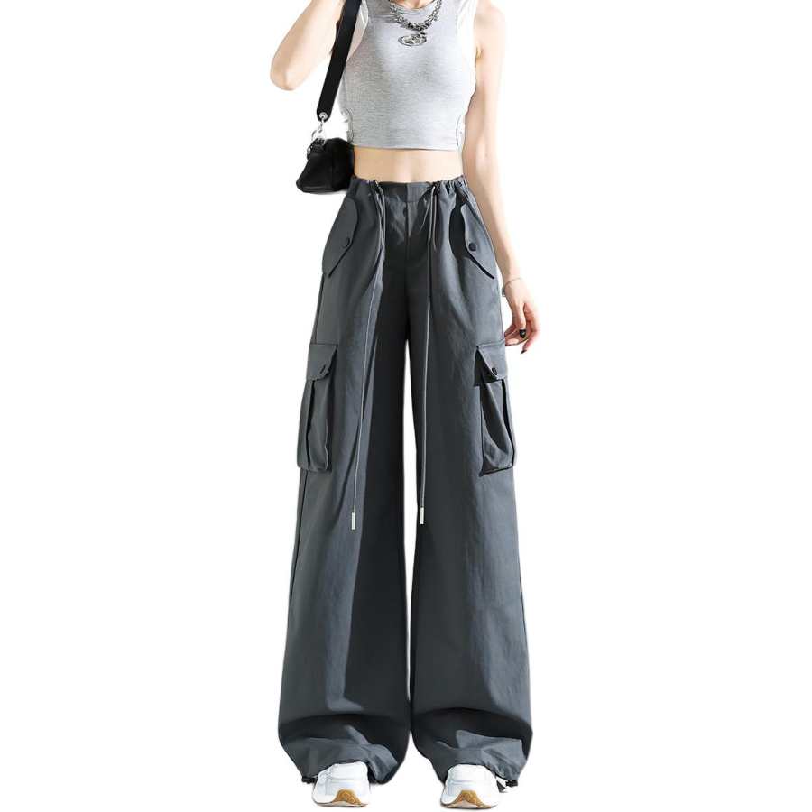 Tonlion Casual Pants Women's Moderate Wide Leg Pants