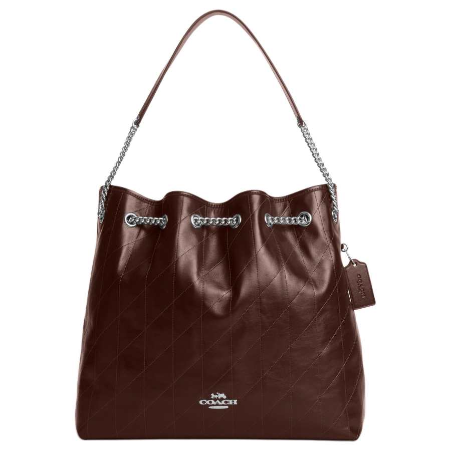 COACH COACH Cow Leather Shoulder Bag Large Women's Maple Leaf