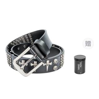 NINE NAIL Split Cow Leather Zinc Alloy Leather Belts Men's Width 3.8cm